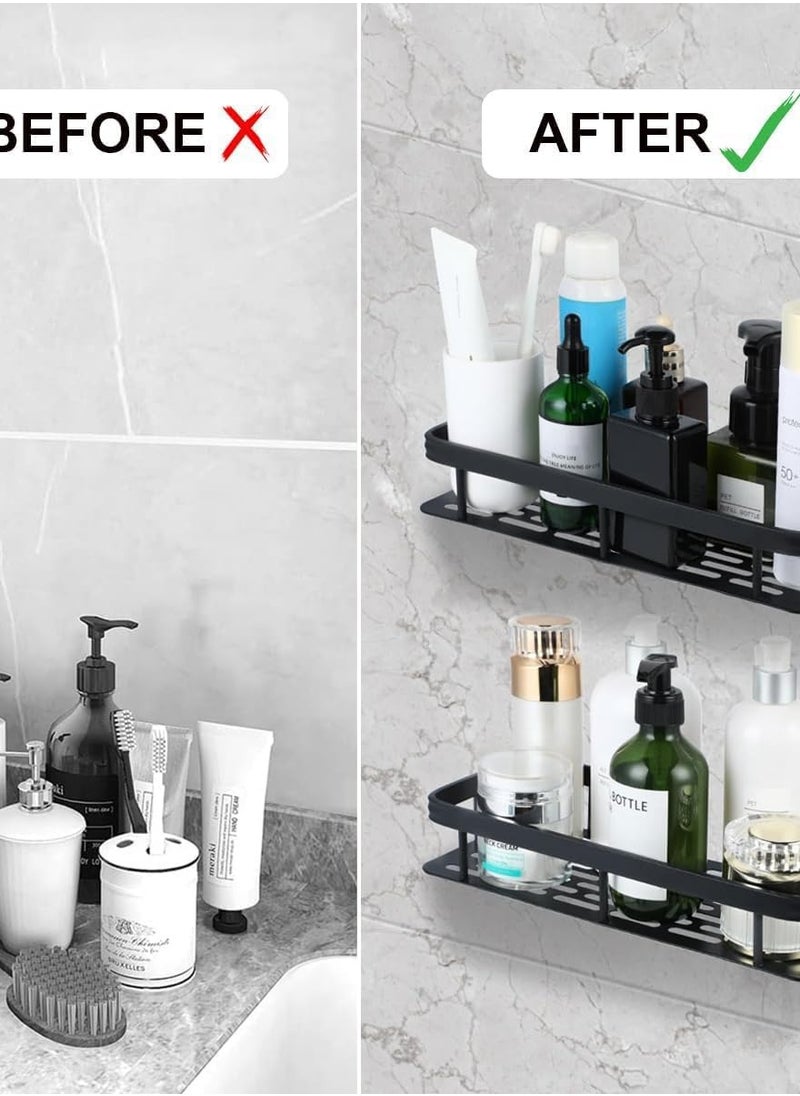 Eworld - Shower Caddy Shelves, Stylish and Convenient Storage Solution with No-Drill Wall-Mounted and Rustproof Features, Perfect Organizers for Bathroom, Toilet, and Kitchen, Available in Pack of 4 & 2 - Image 1