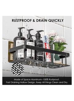 Eworld Shower Caddy Shelves, Stylish and Convenient Storage Solution with No-Drill Wall-Mounted and Rustproof Features, Perfect Organizers for Bathroom, Toilet, and Kitchen, Available in Pack of 4 & 2  - Image 3