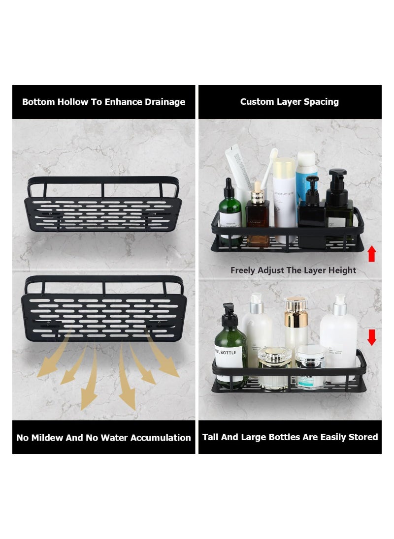Eworld - Shower Caddy Shelves, Stylish and Convenient Storage Solution with No-Drill Wall-Mounted and Rustproof Features, Perfect Organizers for Bathroom, Toilet, and Kitchen, Available in Pack of 4 & 2 - Image 1
