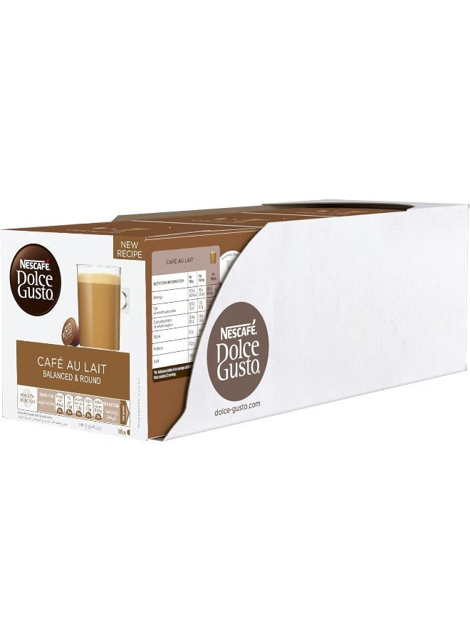 Nescafe Dolce Gusto Cafe Au Lait 16 Coffee Capsules 480grams Pack of 3 - Image 4