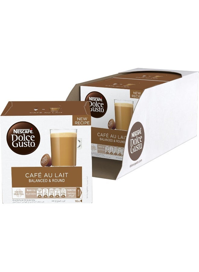Nescafe Dolce Gusto Cafe Au Lait 16 Coffee Capsules 480grams Pack of 3 - Image 2
