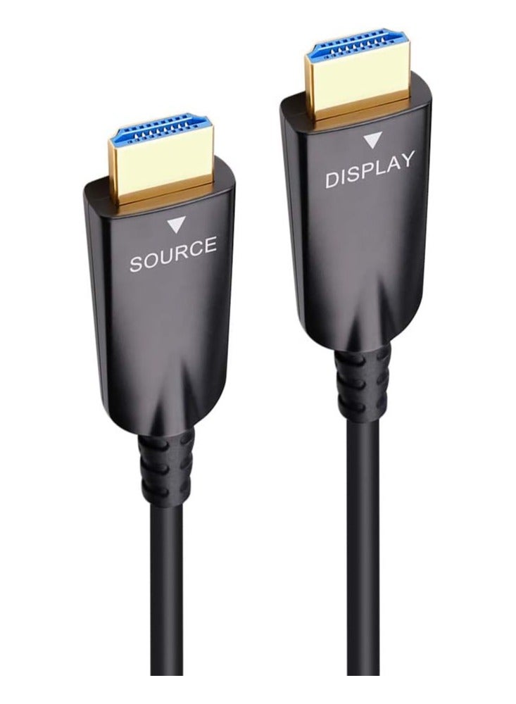 DTECH 15m Fiber Optic HDMI Cable (DT-HF7015), High Speed 10.2Gbps, Supports 4K@30Hz & 1080p@60Hz, Ultra Slim & Durable, Gold-Plated Connectors, Long Distance HDMI Cord, Black - Image 2