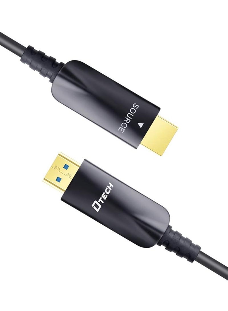 DTECH 15m Fiber Optic HDMI Cable (DT-HF7015), High Speed 10.2Gbps, Supports 4K@30Hz & 1080p@60Hz, Ultra Slim & Durable, Gold-Plated Connectors, Long Distance HDMI Cord, Black - Image 4