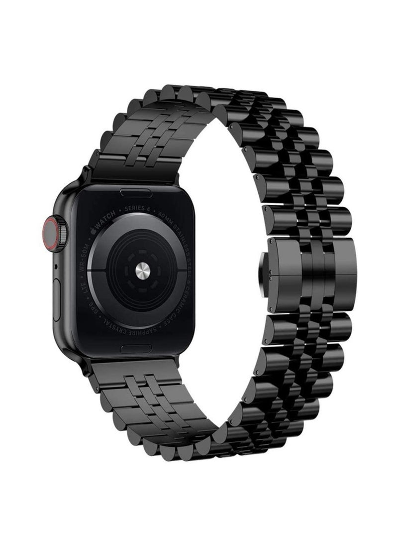 Generic - Replacement Band Compatible with Apple Watch 45mm / 44mm / 42mm, Stainless Steel Solid Strap Metal Bracelet for Apple Watch Series 7 6 5 4 3 2 SE - Image 1