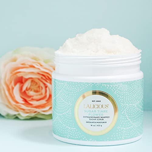 LaLicious Sugar Tiare Flower Extraordinary Whipped Sugar Scrub - Cane Sugar Body & Foot Scrub, Exfoliating & Moisturizing Skin Care with Coconut Oil & Honey, No Parabens (2oz) - Image 4