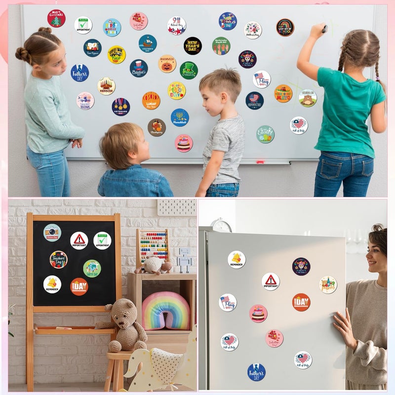 Wxiben Holiday Magnets for Magnetic Calendar - 42Pcs Halloween Day of the Dead Veterans Day Thanksgiving Christmas Refrigerator Calendar Magnet Seasonal Magnetic for Classroom Home Festival Whiteboard - Image 5