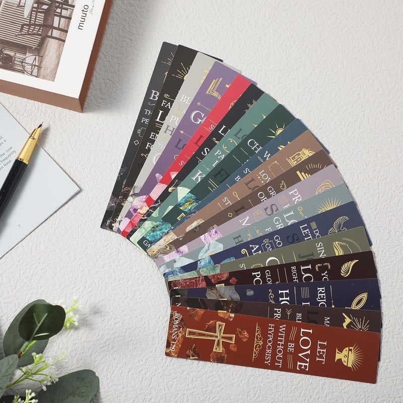 klarako 60 Pieces Bible Verses Bookmarks with Crucifix Christian Scripture Book Marker Religious Prayer Biblical Inspirational Quote Bookmarks for Men Women Kids Reading Reward Church Supplies - Image 5