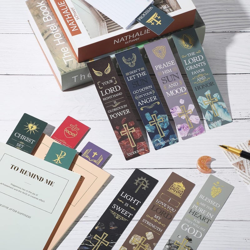 klarako 60 Pieces Bible Verses Bookmarks with Crucifix Christian Scripture Book Marker Religious Prayer Biblical Inspirational Quote Bookmarks for Men Women Kids Reading Reward Church Supplies - Image 4