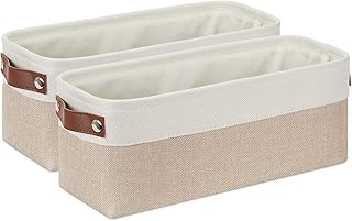 DULLEMELO 2-Pack Bathroom Baskets for Toilet, Small Storage Bins for Organizing Closets, Cabinets, Shelves, Canvas - Image 1