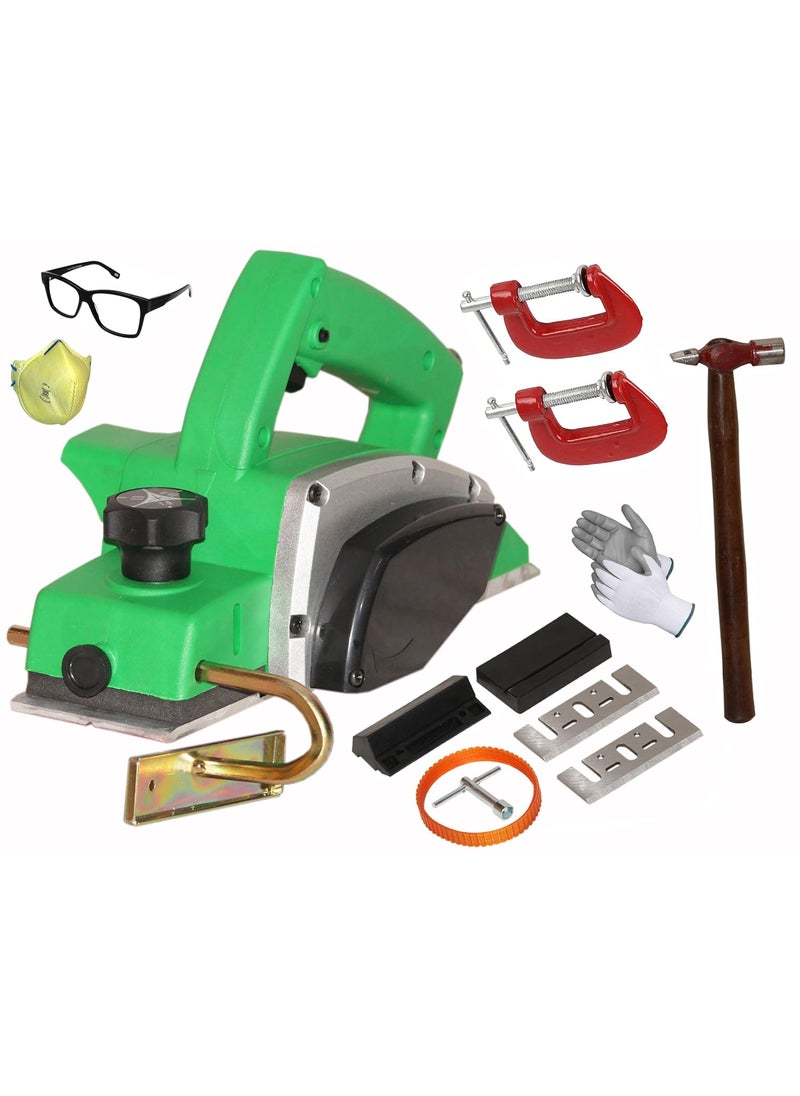 Digital Craft Digital Craft Wood Planer 1400W Machine of Carpentry HighPower MultiFunction Electric Planer Professional Woodworking Machine 82mm Electric Planer Machine2 G ClampHammer 200 gm  - Image 1
