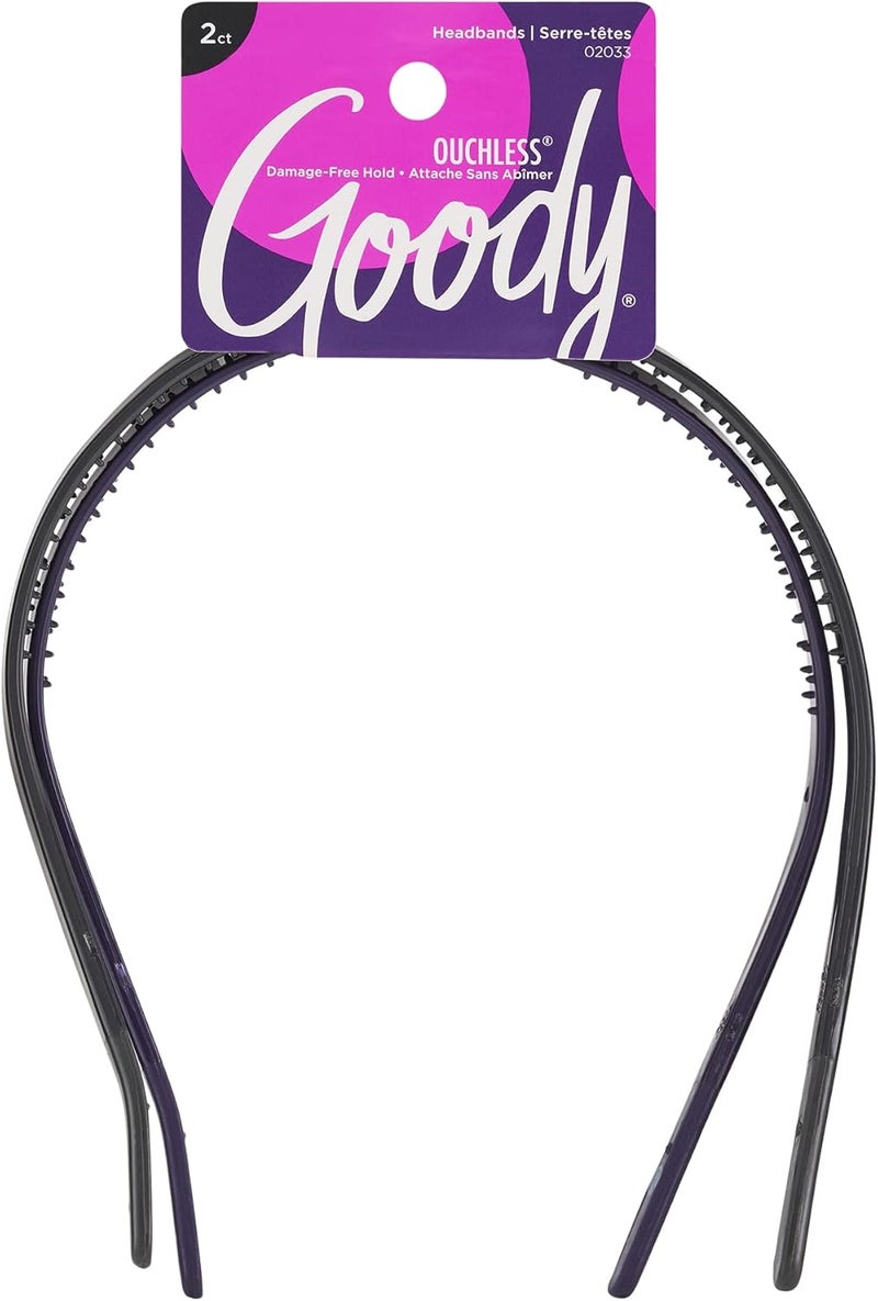Goody Ouchless Flex Thin Pressure-Free Headband - 2-Pack in Assorted Colors for Comfortable All-Day Wear - Image 1