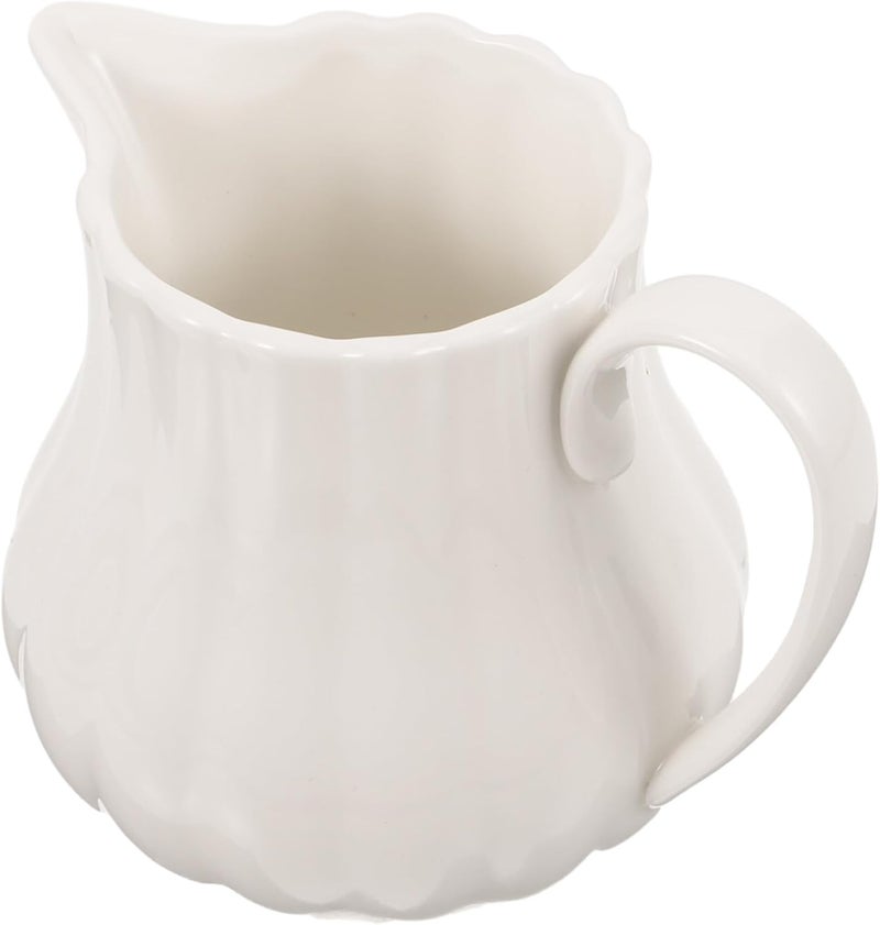 Ceramic Milk Pitcher 240ml Small Creamer Pourer White Porcelain Coffee Syrup Dispenser Suitable for Home and Office - Image 1