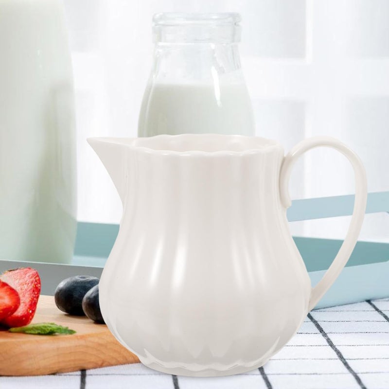 Ceramic Milk Pitcher 240ml Small Creamer Pourer White Porcelain Coffee Syrup Dispenser Suitable for Home and Office - Image 5