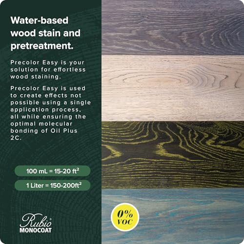 Rubio Monocoat Precolor Easy, Indoor Water-Based Wood Stain & Pre-Treatment, 20 ft² - Intense Grey | Quick-Dry, Eco-Friendly Pre-Color Bonding Stain for Indoor Use with Oil Plus 2C | 100 Milliliter - Image 3