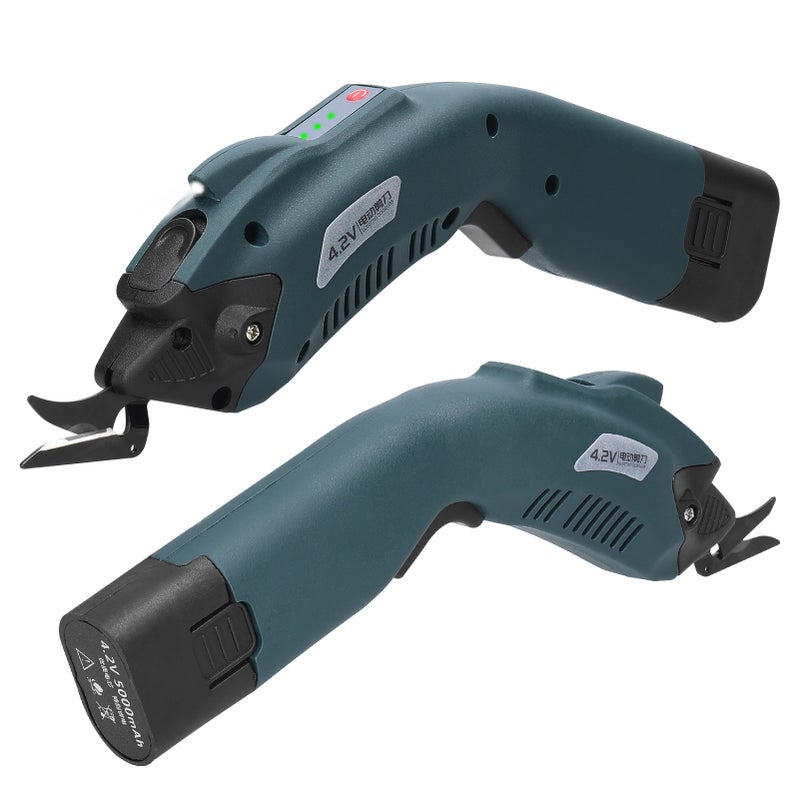 Electric Cloth Cutter: Blue 1 Pcs 2500mAh Battery, Reinforced Drop-Resistant Housing - High Speed Motor With Heat Dissipation, Ergonomic Handle for Fabric Cutting Professionals - Image 2