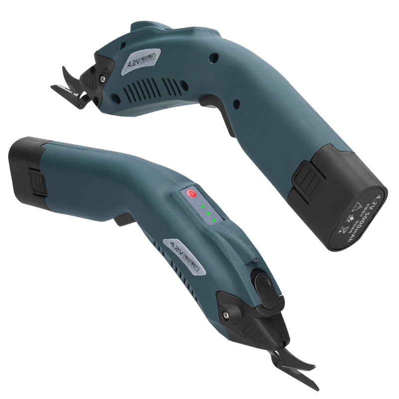 Electric Cloth Cutter: Blue 1 Pcs 2500mAh Battery, Reinforced Drop-Resistant Housing - High Speed Motor With Heat Dissipation, Ergonomic Handle for Fabric Cutting Professionals - Image 3