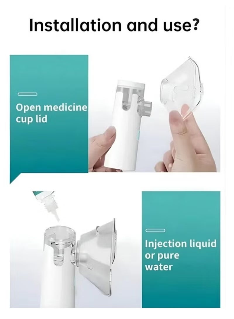 MESH Portable Nebulizer Mesh Inshaler Mini Nebulizer Handheld Atomizer Steam Device for Colds Asthma Respiratory Diseases Suitable for Adult & Childeren - Image 2