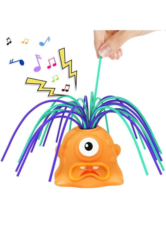 FVLFIL Fidget Toys for Anxiety | Endless Fun Doll | Pulling The Toy's Hair Makes It Scream | Small Toy Button Stress Reliever for Adults and Children | Great Kids Gifts | Orange