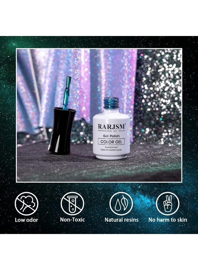 RARJSM Aurora Cat Eye Gel Nail Polish Blue Green Purple Multi Color Velvet Diamond Cateye Gel Polish With Magnet Stick Reflective Shimmer Uv Led Curing Requires Soak Off For Home Salon Manicure 15Ml - Image 3
