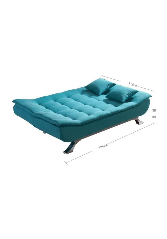 Comfynest مجموعة أريكة سرير قابلة للطي متعددة الوظائف من القماش لغرفة المعيشة (تركواز) - Image 2