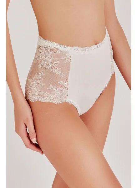 Magic Form 589 Jersey Fabric Lace Shorts Panties-Ecru