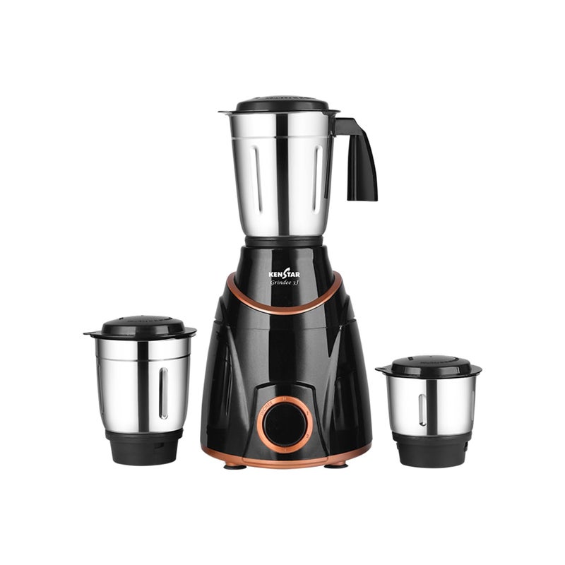 Kenstar GRINDEE 3J Mixer Grinder | 3 Stainless Steel Multipurpose Jars | 750 W | Black - Image 5