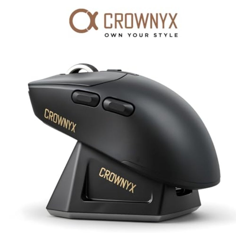 Gaming mouse for PC and laptop use, lightweight plastic body in black, tri-mode connectivity with RGB lighting and magnetic charging - Image 3