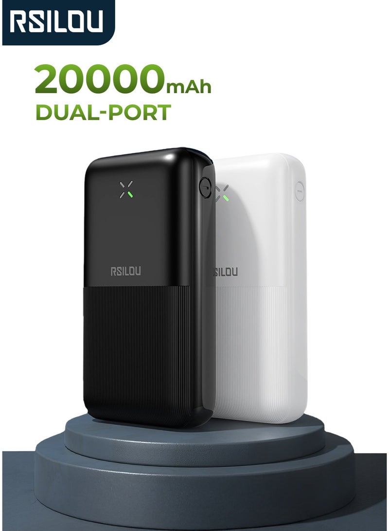 RSILOU - R1009 20000mAh Dual-Port Power Bank | 22.5W Fast Charging | Type-C Input | Intelligent Protection | Airline-Friendly Design - Image 1