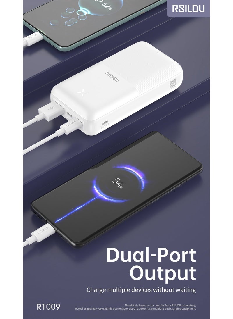 RSILOU - R1009 20000mAh Dual-Port Power Bank | 22.5W Fast Charging | Type-C Input | Intelligent Protection | Airline-Friendly Design - Image 3