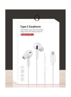 DIGI CORE Type-C In-Ear Earphone With Microphone For Samsung Huawei Vivo And Android Smartphones White  - Image 2