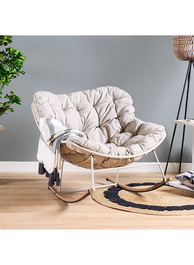 DANUBE HOME Emily Relaxing Chair Balcony Chair Porch Bistro Chair Modern Design Garden Furniture for Outdoor Bench Seating Terrace Lawn Patio Balcony - Beige - Image 1