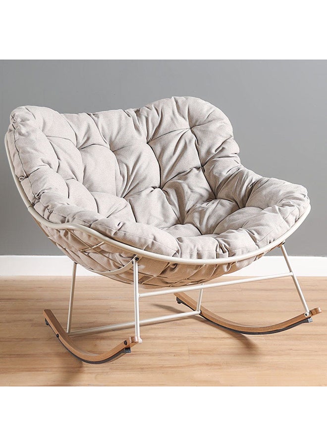 DANUBE HOME Emily Relaxing Chair Balcony Chair Porch Bistro Chair Modern Design Garden Furniture for Outdoor Bench Seating Terrace Lawn Patio Balcony - Beige - Image 2