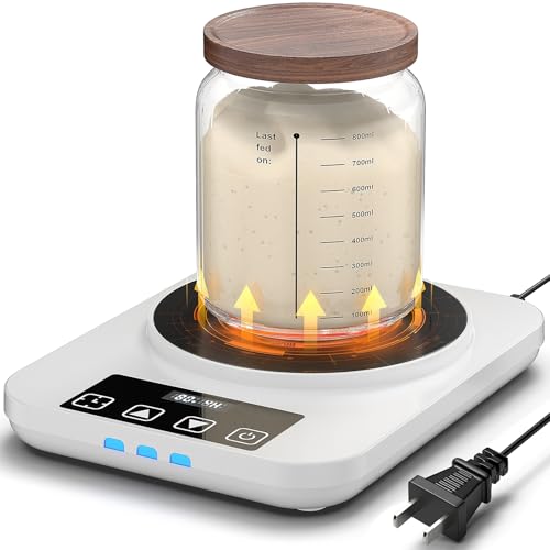 MENGBEI Electric Sourdough Starter Warmer, Upgrade Warming Heating Pad Mat for Sour Dough Starter, Sourdough Heater Proofing Tool for Home Baking with Thermostat Control, Timing, Memory Function (White) - Image 1