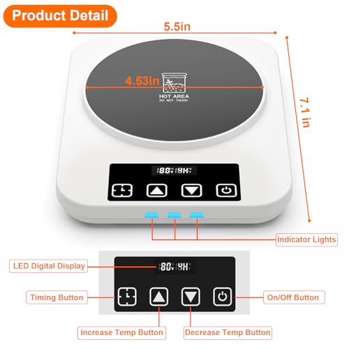 MENGBEI Electric Sourdough Starter Warmer, Upgrade Warming Heating Pad Mat for Sour Dough Starter, Sourdough Heater Proofing Tool for Home Baking with Thermostat Control, Timing, Memory Function (White) - Image 3