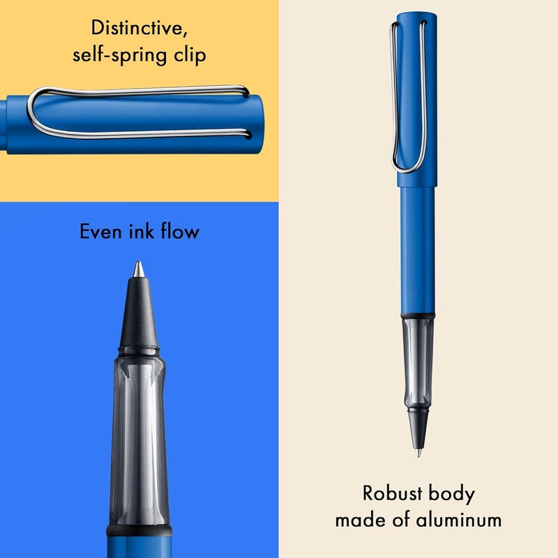 Lamy 328 AL-Star Blue Ocean Roller Ball Pen - Ergonomic Design with Blue Ink - Image 4