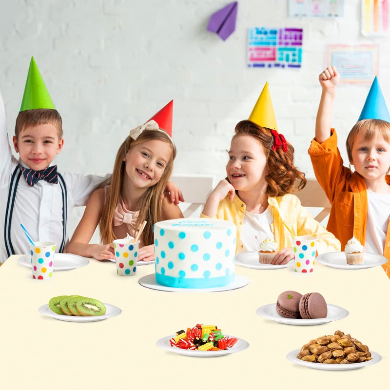 Greconv Small Compostable Plates - White 7"" Bulk 200 Pack Recycled Plates for Dessert & Cake - Image 5