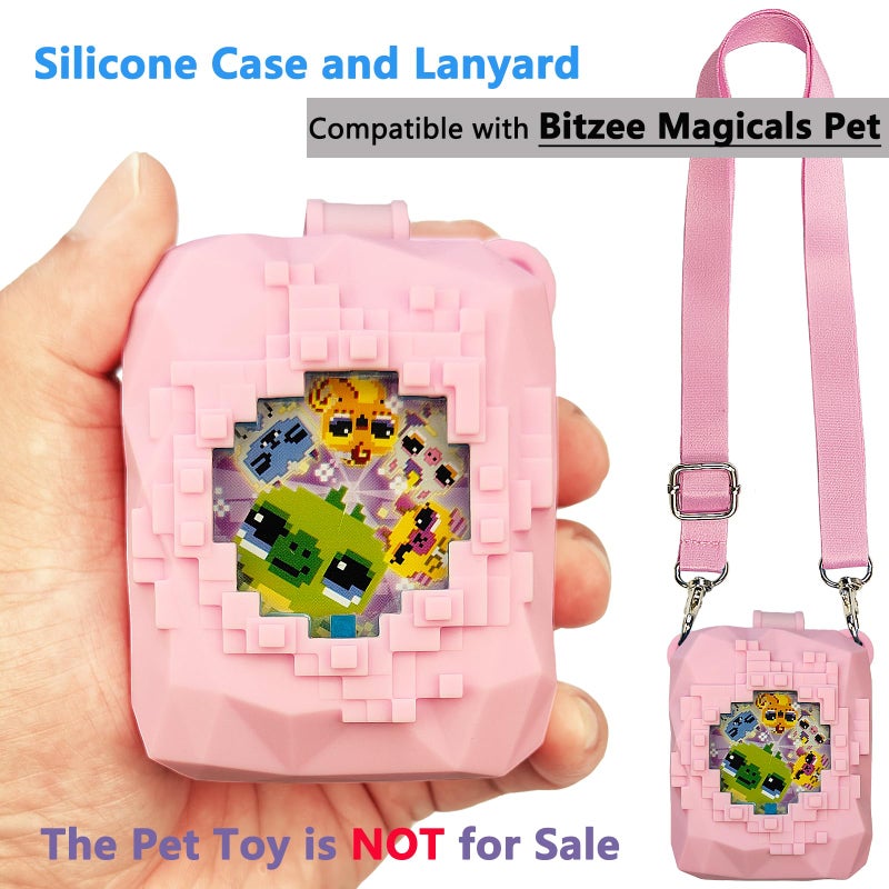 JCHPINE Silicone Cover Case for Bitzee Magicals Interactive Digital Pet and Case, Protective Skin Sleeve for Bitzee Magicals Virtual Electronic Pets Accessories (Pink) - Image 2