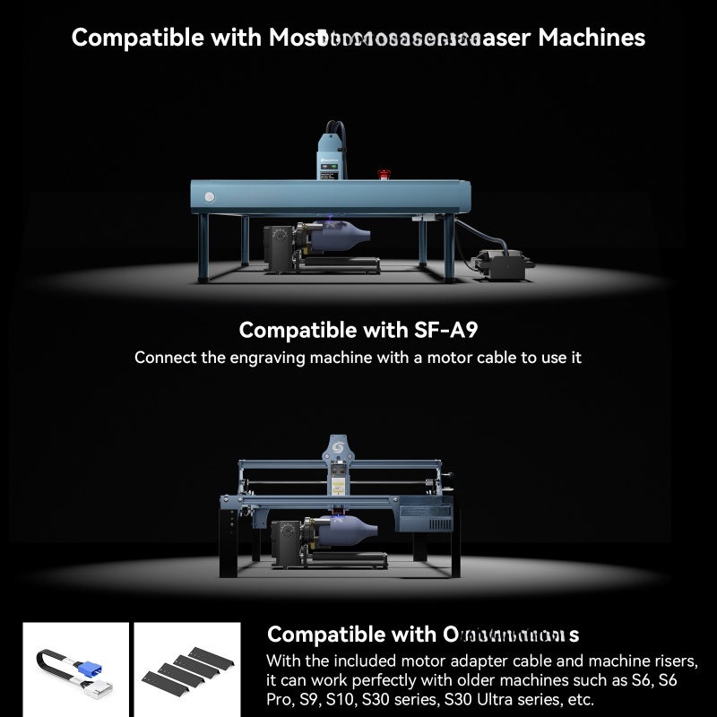 SCULPFUN Y-axis Rotary Roller: 180° Adjustable Angle 4-in-1 Metal Rotary Roller - Compact All-in-one Structure Rotary Roller for 3D Printer Accessories and Engraving Machines - Image 5
