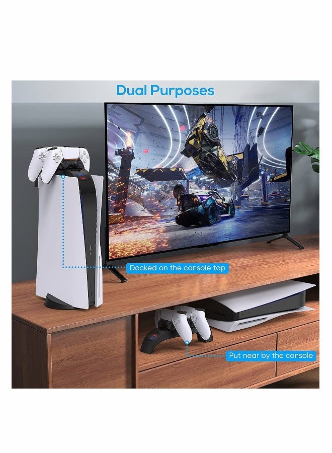 PS5 Charging Station for Sony Playstation 5 Dualsense Controllers,  Add to Top Upgraded Dual Purpose Controller Charger Dock Accessories with 2.5H Fast  - Image 1