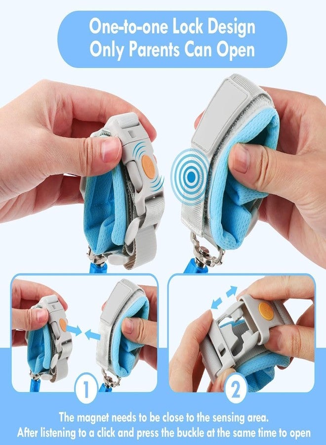 GRILL BUMP سوار معصم أمان للأطفال الصغار من جريل بامب مزود بقفل - سوار معصم مضاد للضياع للطفل والوالدين، مصنوع من مادة ناعمة ومريحة، بتصميم قابل للدوران 360 درجة - Image 3