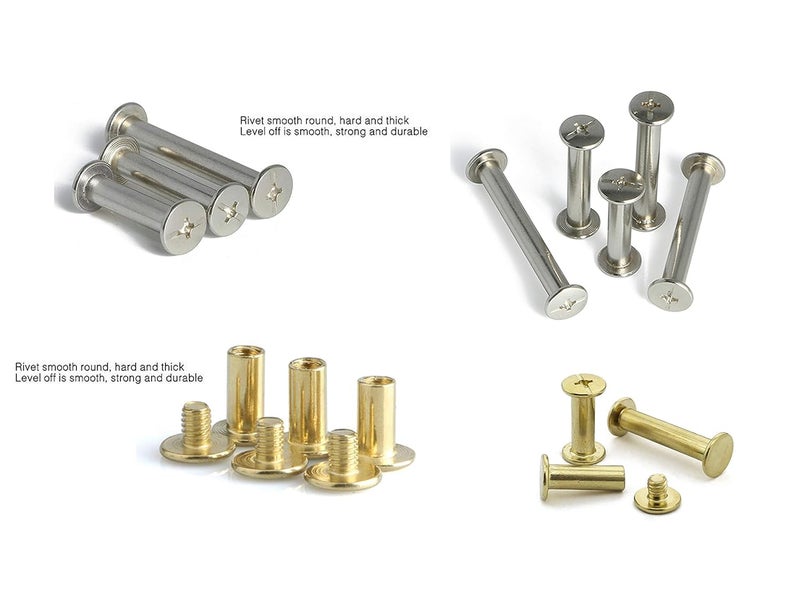 LBY 30 Sets M5 x 10mm Chicago Screws, Binding Screw Posts, Book Screws, Binding Barrels and Screws Assortment Kit, for Leather Saddles Purses Belt Repair, with Extention Posts (20pcs), Nickel-Plated - Image 4