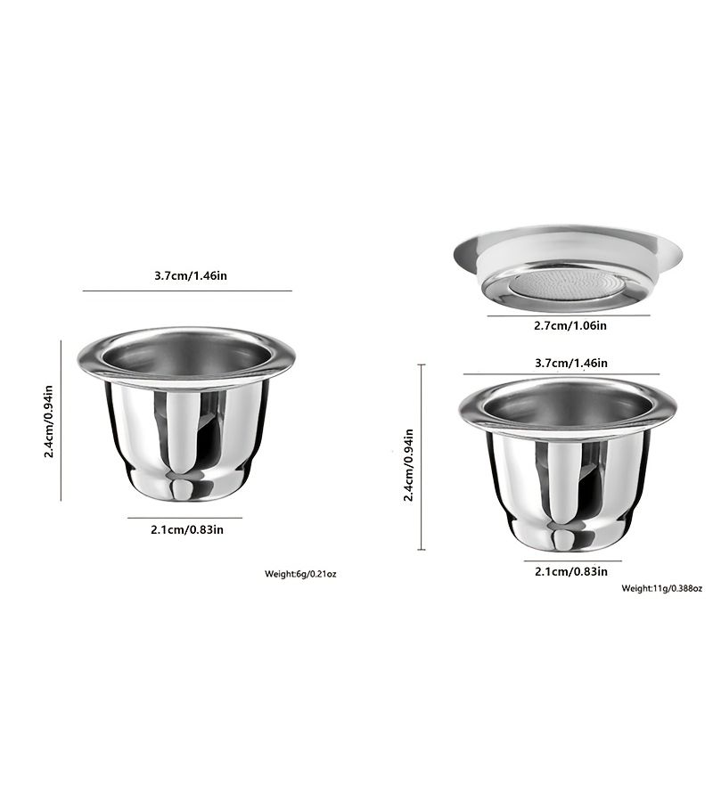 30ML 8Reusable Stainless Steel Coffee Capsule For Nesxx Filter Coffee Machine Silvery - Image 3