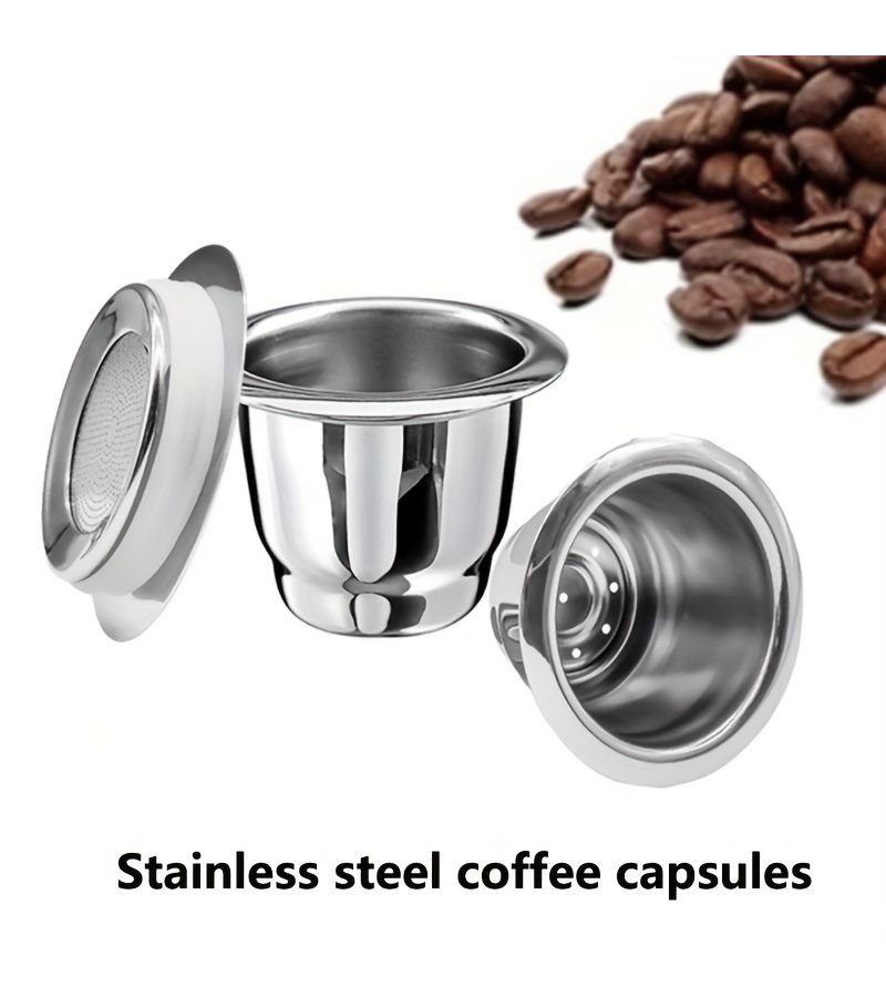30ML 8Reusable Stainless Steel Coffee Capsule For Nesxx Filter Coffee Machine Silvery - Image 1