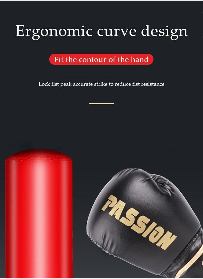 DUNISO Boxing Gloves,Boxing Training Gloves,12oz Punching Gloves Professional Martial Arts Bag Gloves, Kickboxing Gloves, Boxing Gloves for Punching Bag, Sparring, Muay Thai, MMA Beginners Heavy Bag Gloves(black）  - Image 3
