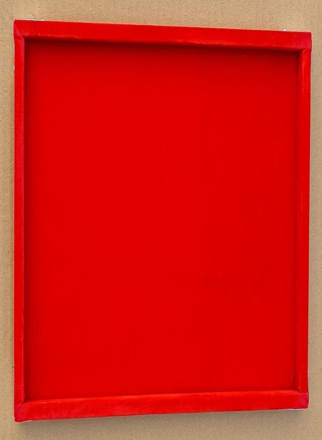 SENTONI Velvet Jewellery Display & Beading Tray | 12 x 9 Inch | Multipurpose Organizer Tray for Jewellery, Beads, Rings, Earrings & Showcase (Set of 1) (Red) - Image 3