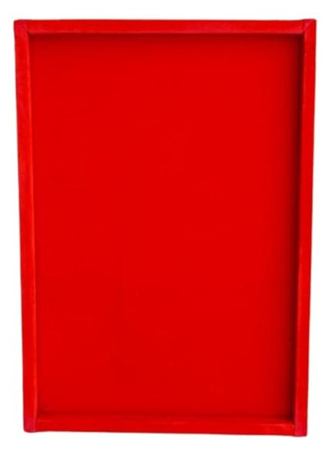 SENTONI Velvet Jewellery Display & Beading Tray | 12 x 9 Inch | Multipurpose Organizer Tray for Jewellery, Beads, Rings, Earrings & Showcase (Set of 1) (Red) - Image 4