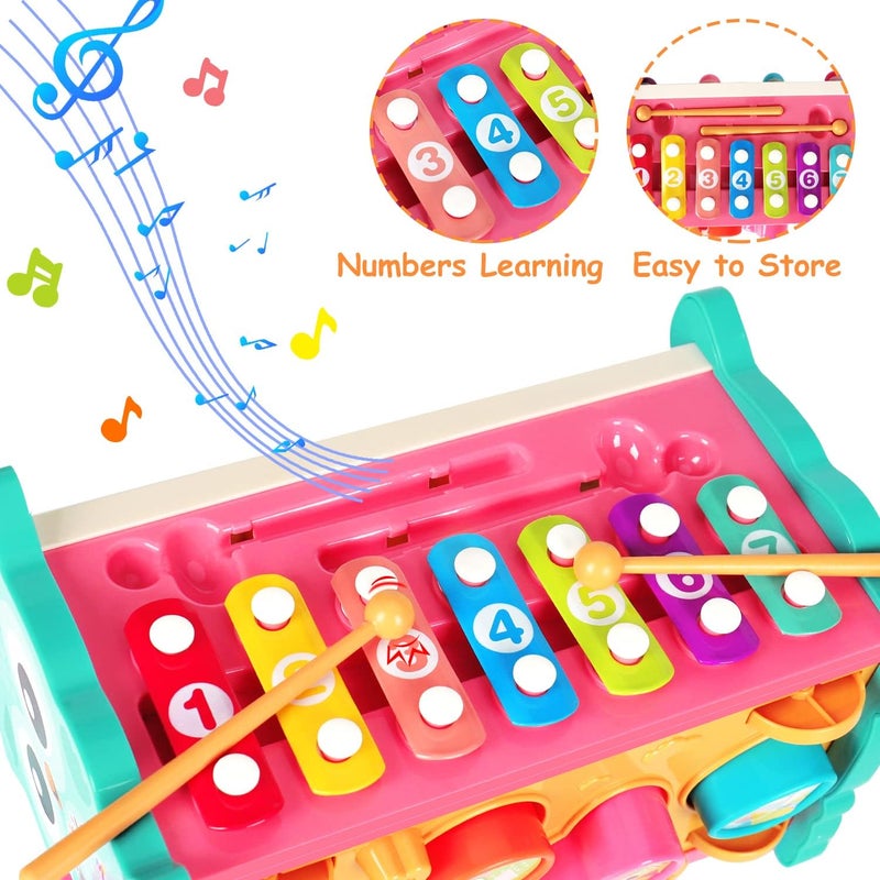 Kidzilla 8 in 1 Montessori Hammering Pounding Toys for 1 2 Year Old Educational Fishing Game Xylophone Shape Sorter Developmental Learning Toy Motor Skill Toddler Activity Age 2-4 Boy Girl Easter Treat Gift - Image 3