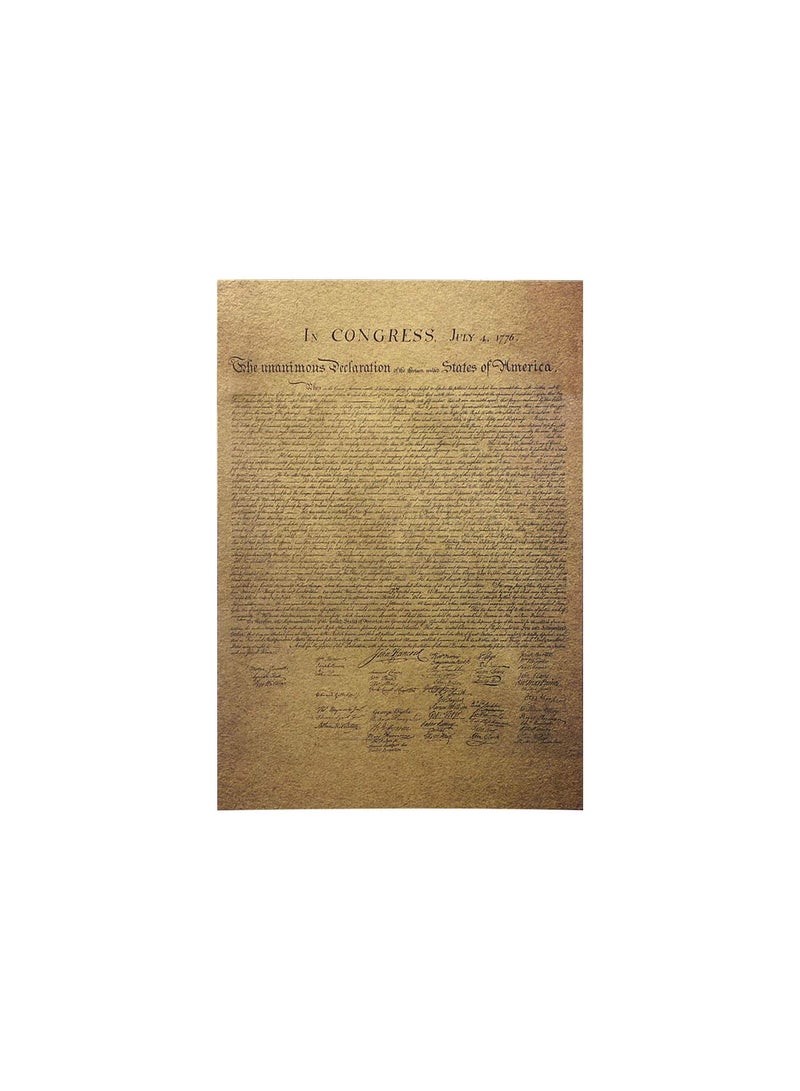 GGOOT Vintage Retro Kraft Paper Poster Declaration Of Independence Playbill Bar Cafe Room Home Wall Decor Sticker - Image 1