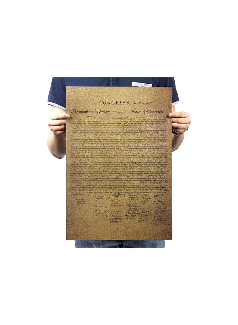 GGOOT Vintage Retro Kraft Paper Poster Declaration Of Independence Playbill Bar Cafe Room Home Wall Decor Sticker - Image 4