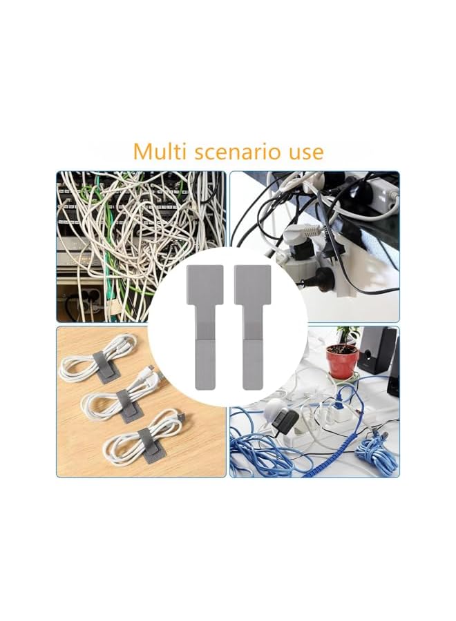 S-TOP 50 Pcs Cable Ties, Reusable Self-Adhesive Wire Organizers, Cable Management, Self Adhesive Cable Ties for Cords Hooks for Outdoor String Lights Light Clips - Image 4